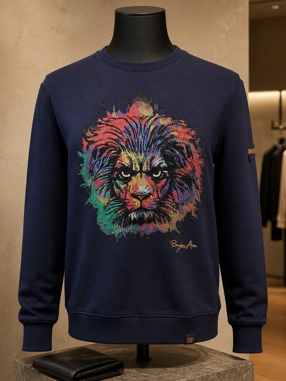 Bourgeois Avenue Paris Lion Print Crewneck Size 2XL